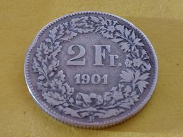 Schweiz 2 Franken 1901 B Silber ***Auflage 50'000 Stück***