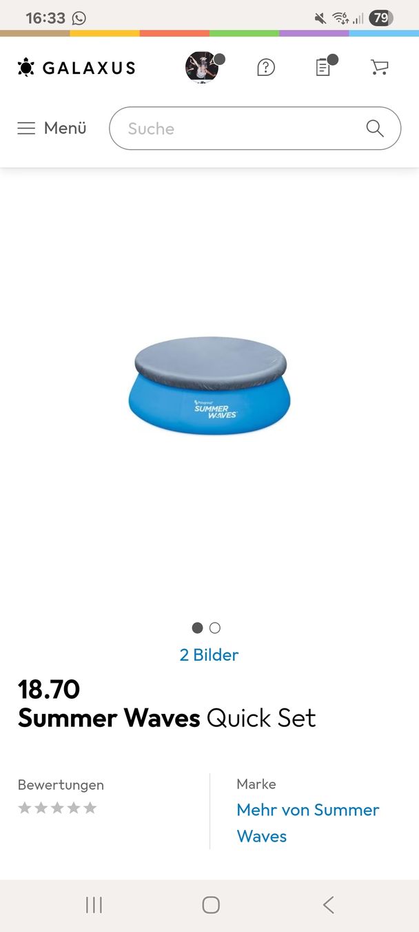 Intex Piscines: Summer Waves Quick Set Pool Abdeckplane 244 cm Durchmesser – D'occasion à Rupperswil par greenangel4