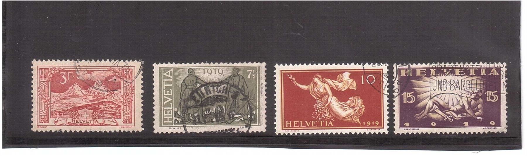Alle Briefmarken: 1918/19 Mythen/Friedensmarken – Gebraucht aus Rheinau von loxis