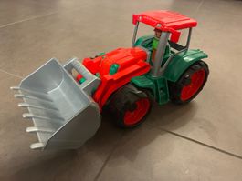 Spielzeug Traktor mit Schaufel, rot-grün, für kleine Farmer!