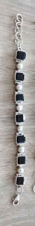 Armbänder & -reifen: Armband Silber 925 mit Steine und Perle – Neu und originalverpackt aus Killwangen von natszp