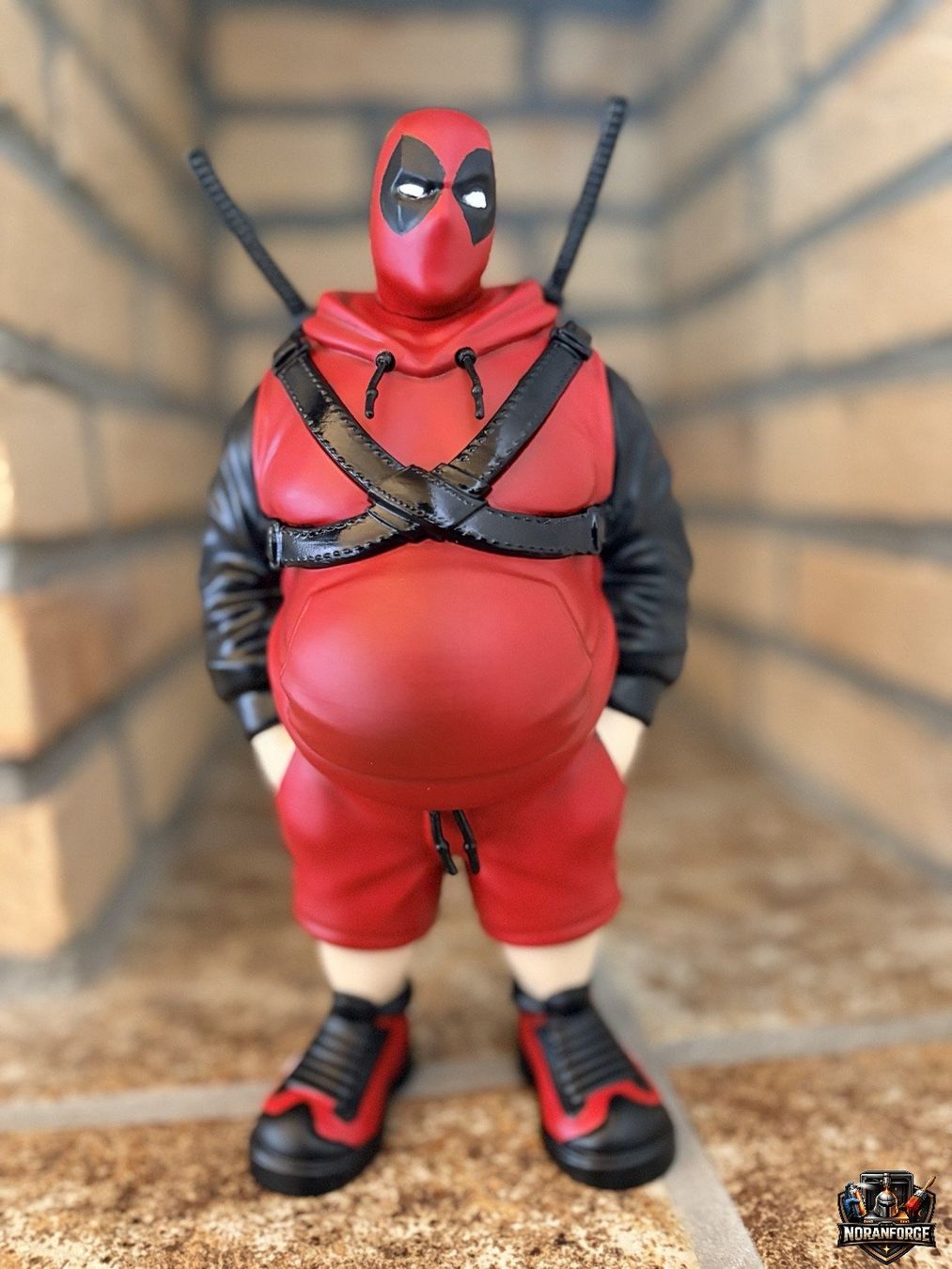 Marvel Statuette: Handbemalte 3D-gedruckte Fat Deadpool – Nuovo e nell'imballaggio originale da Fislisbach venduto da tam_t828