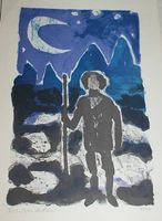 Lithographie von Rudolf Wunderlin (Wanderer)