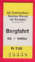 DRAHTSEILBAHN BILLETT, BERGFAHRT, MUOTTAS MURAGL, GA + HALBT