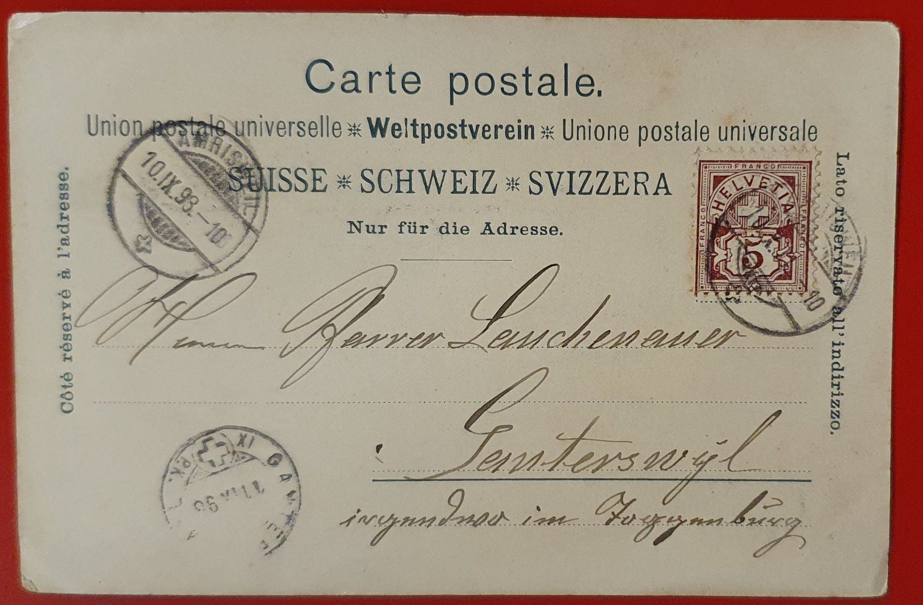 Ansichtskarten: Gruss aus Amriswil 1898 – Gebraucht aus Kreuzlingen von Rschweiz1 1