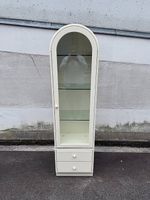 Hülsta Vitrine in Weiss mit Glasböden und Schubladen