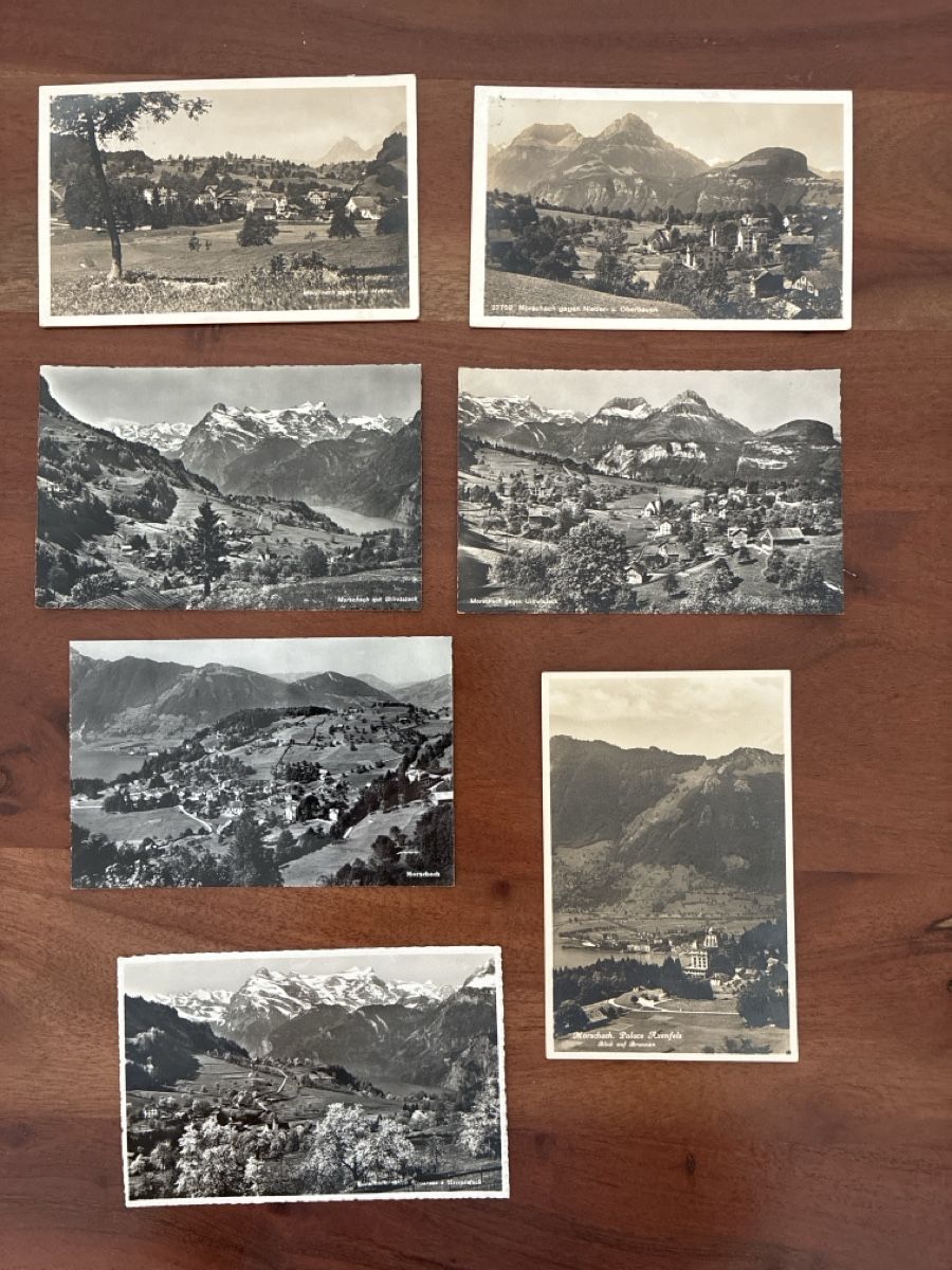 Ansichtskarten: 14 Ansichtskarten Schweiz von Morschach SZ – Gebraucht aus Oftringen von Cla.vD.74 2