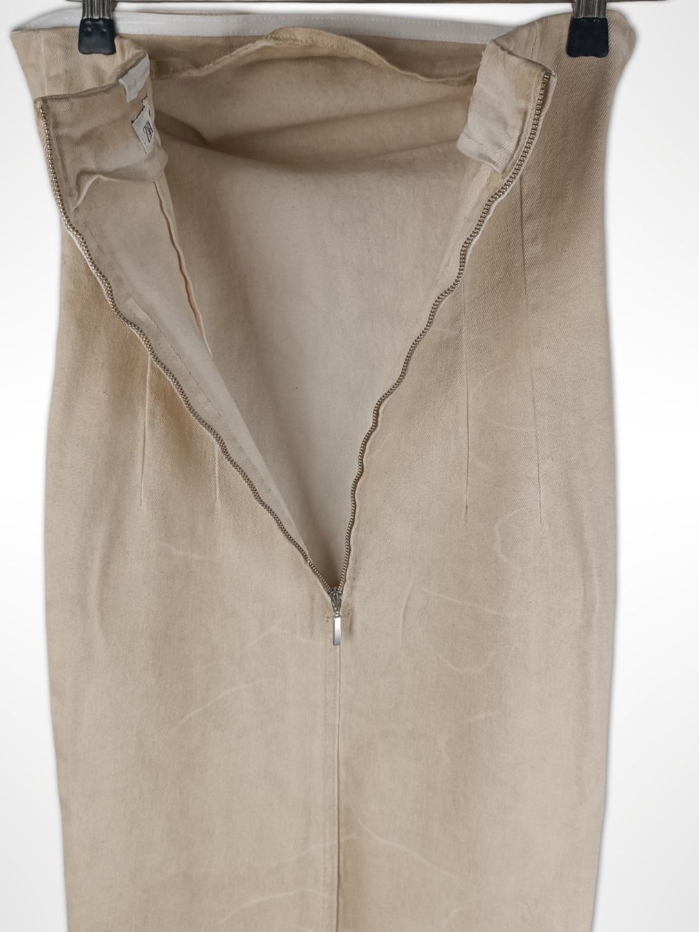 Zara Vestiti: ZARA halterloses Jeans-Kleid beige Gr. M – Usato da Suhr venduto da Restwert_Suhr 2