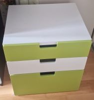 Kommode mit 3 Schubladen weiss/grün neuwertig