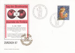 1987 Tag der Briefmarke 8438 Zurzach Sonderstempel 2 Belege