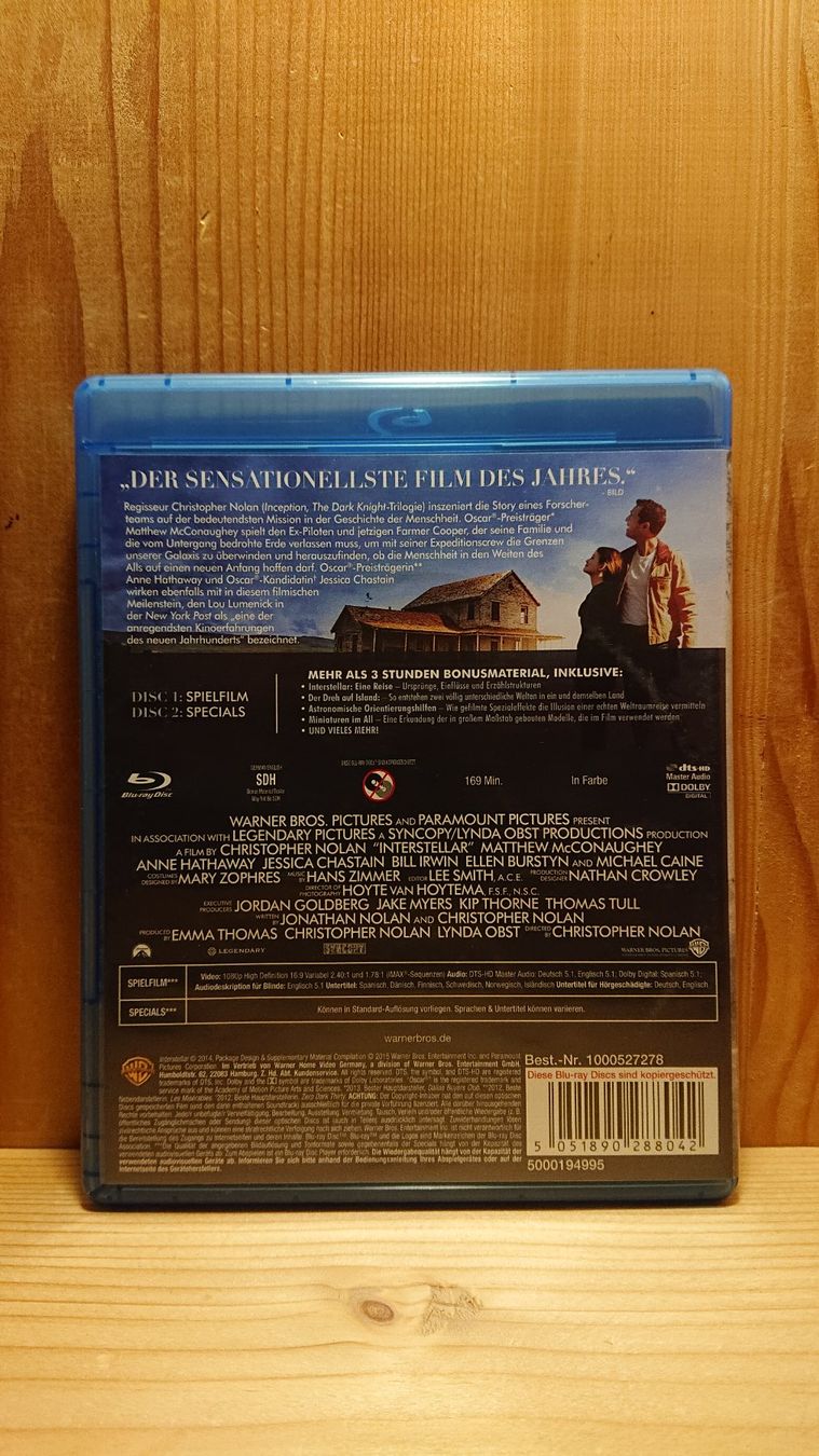 Alle DVDs: INTERSTELLAR Blu-Ray mit Matthew Mcconaughey – Gebraucht aus Wilderswil von Exebub 1