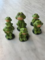 Lucky Frog Collection! Six charming ceramic figures.