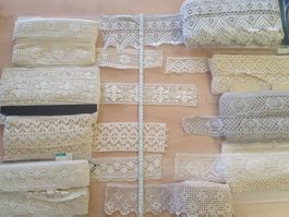 Häkelspitze Borte Spitze Vintage Bänder cremeweiss / beige