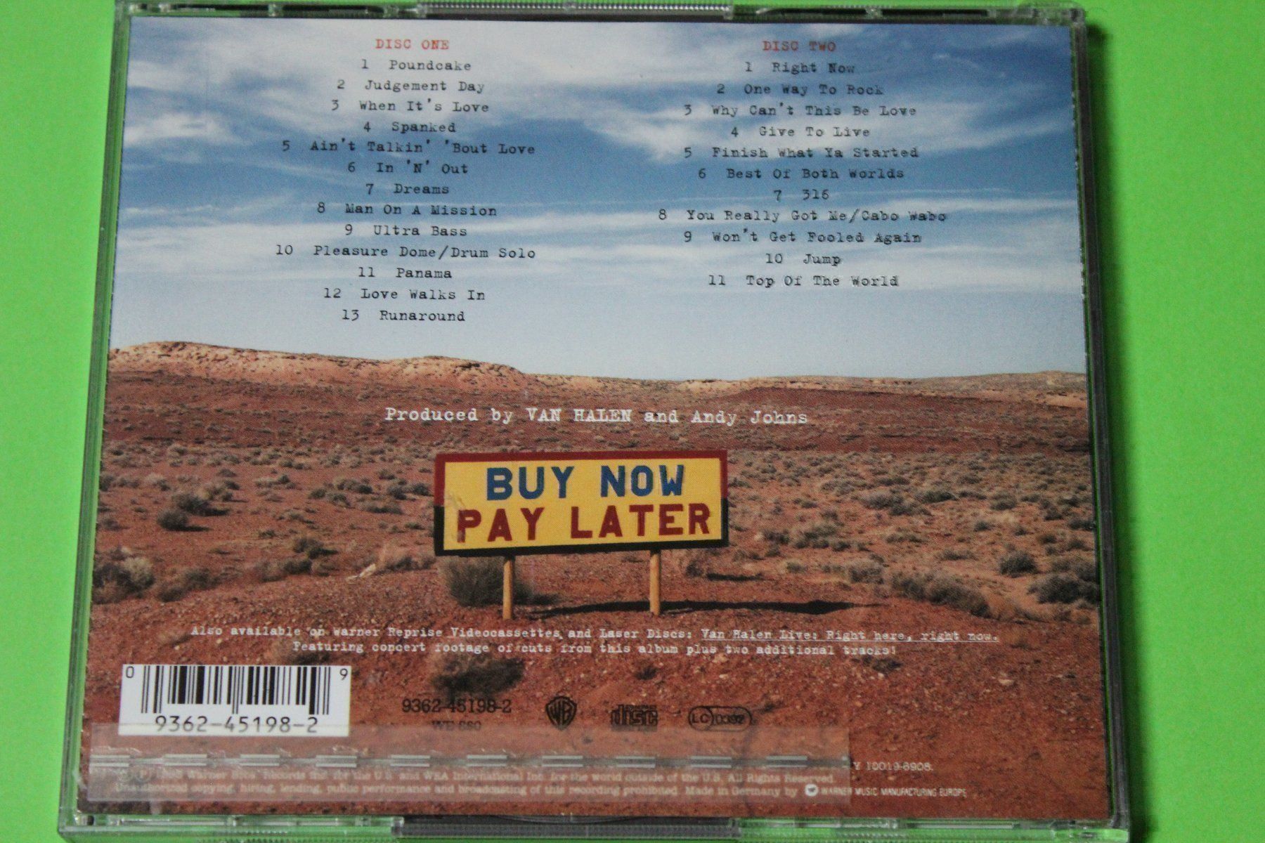 CDs: VAN HALEN - LIVE: RIGHT HERE, RIGHT NOW 2CD 1993 – Gebraucht aus Tübach von JamesStone 3