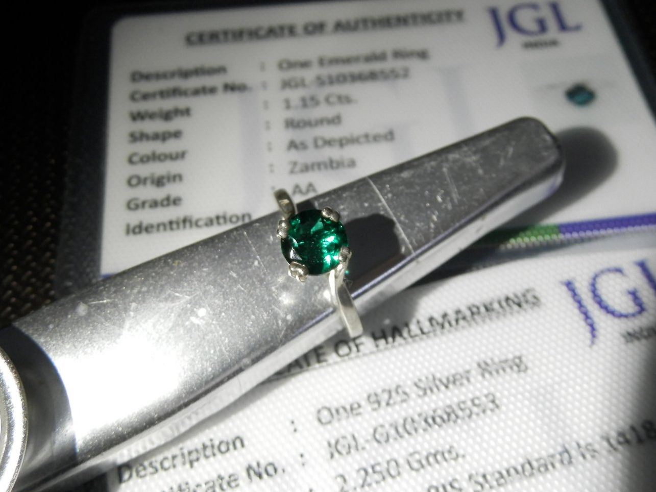 Ringe: Bague Solitaire Emeraude/certificat JGL – Neu (gemäss Beschreibung) aus Gals von Vivelesencheres 1