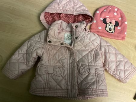 Süsse Zara Baby Mädchen Winterjacke Gr.68/neue Minnie Mütze