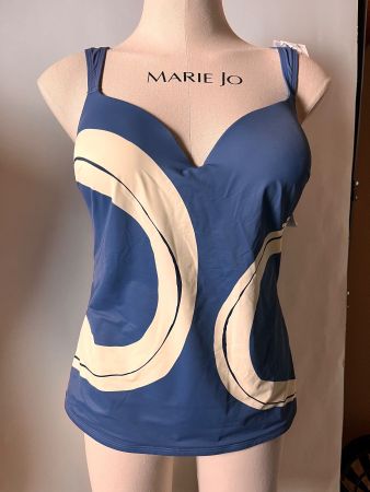 TRIUMPH, Tankini Summer Allure,  Gr. 36D, Farbe Blau/Weiss