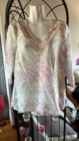 Tunique Charles Vögele T36 sequins légère coloris pastel