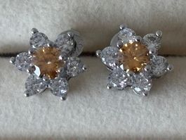 Luxus Elegante Zirkonia Ohrstecker Ohrschmuck  Farbe:Silber