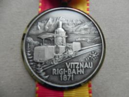 Medaille Vitznau - Rigi Bahn Zug Loki 1871 von Jahr 1977