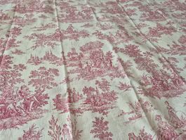 2 Tischdecken Stoff Toile de Jouy, rot-weiss, Landhaus 🌻