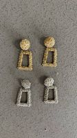 Zwei Paar Statement-Ohrringe - Gold & Silber