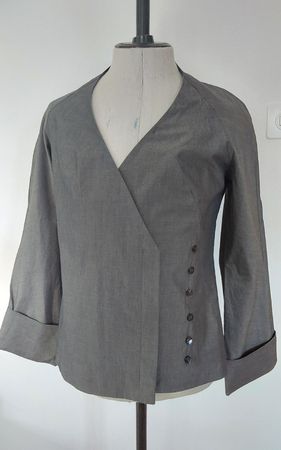 Blazer Jacke Paradies des innocents grau 36 mit Leinen