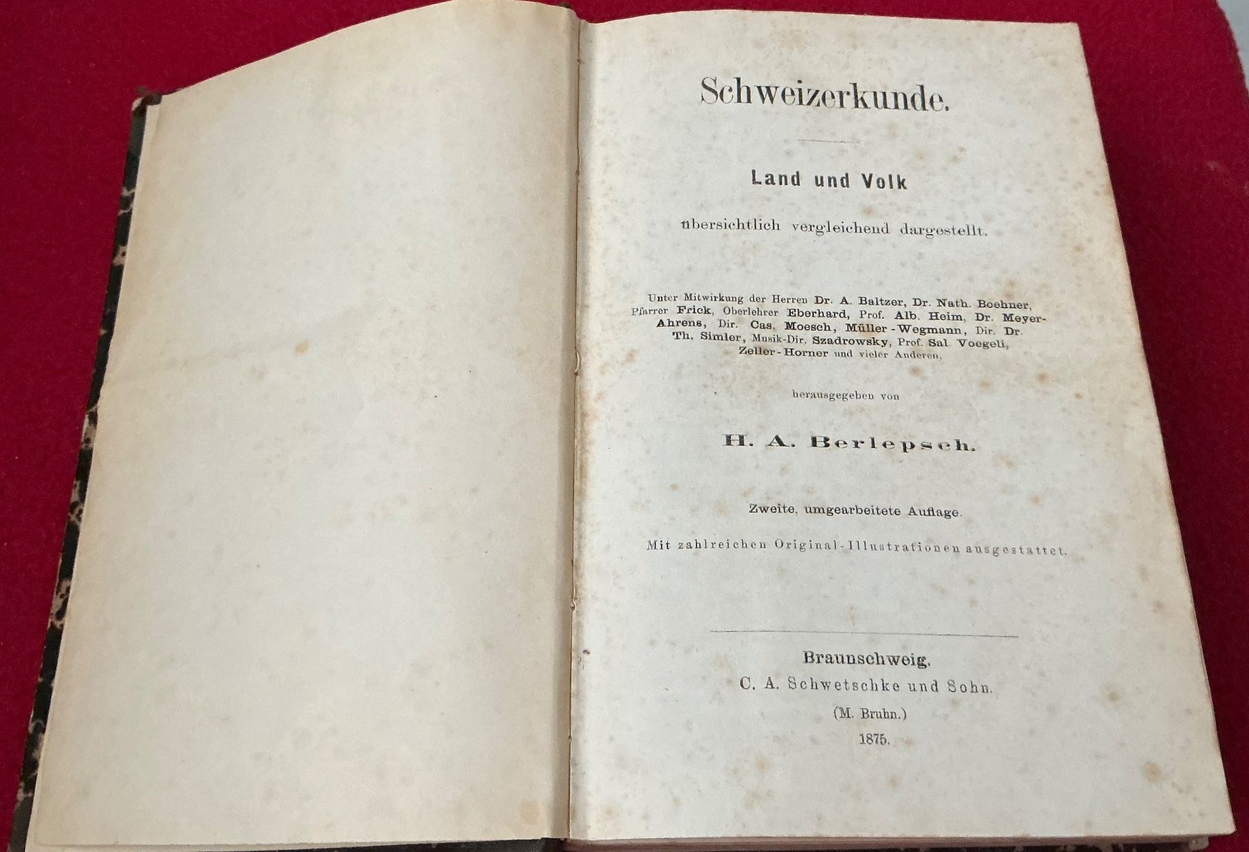 Bücher: Schweizerkunde, H.A. Berlepsch, 1875, Rarität – Gebraucht aus Crans-Montana von plainemorte 1