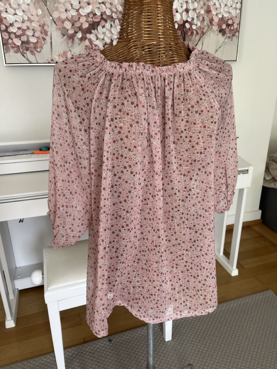 Camicette: Bluse mit Blumenmuster, Silberstreifen, 38 – Usato da Solothurn venduto da Bobesch08 2