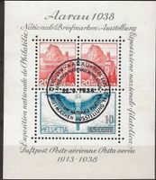 CHW11 -  Bloc Aarau 1938 obl.22.9.1938 (sans gomme)