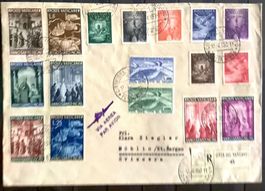 1950 Vatican Flugpost R- Brief mit N. 161-62 / Hoher KW