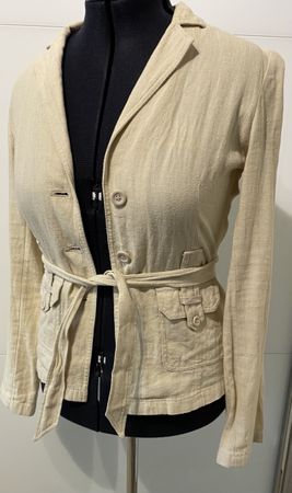 Damen Jacke beige Grösse 40 mit Glitzerfaden