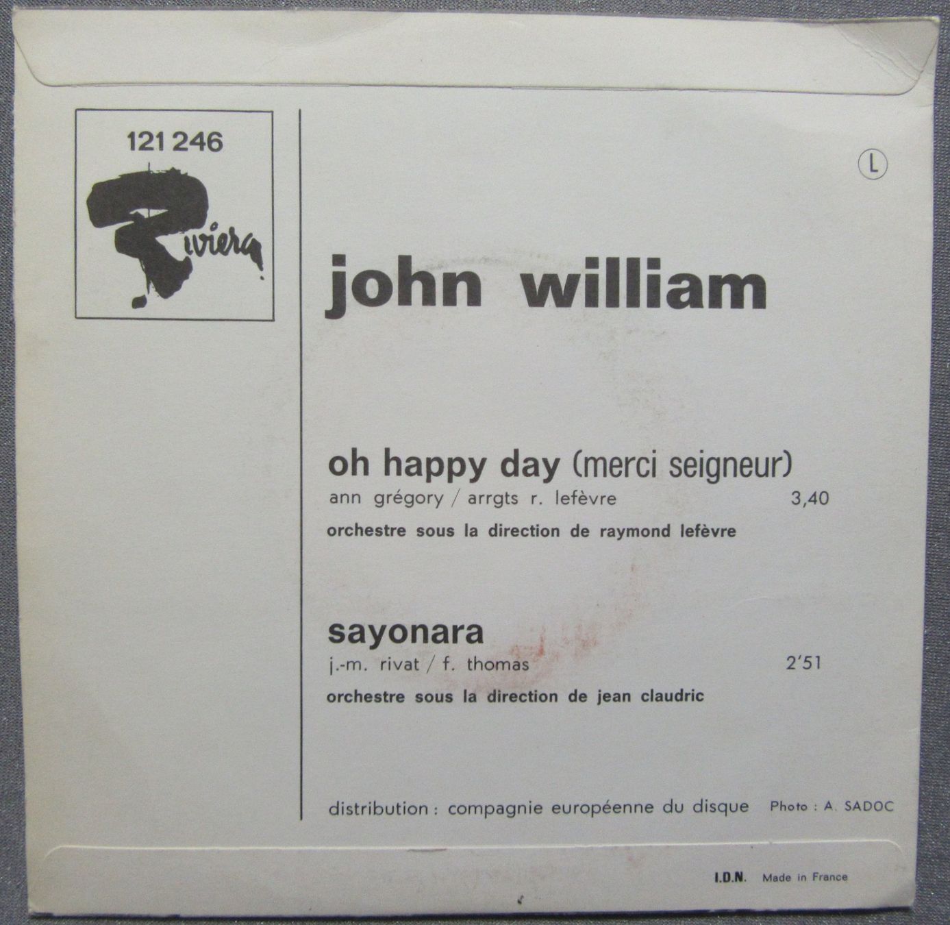 Dischi in vinile: John William - Oh happy day - Single ab CHF 4.00 – Usato da Auenstein venduto da Padabimbim 1