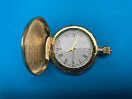 Elegante goldene Taschenuhr mit Entenmotiv für Sammler