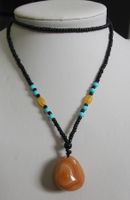 NEU: Botswana Sardonyx Achat Edelstein Anhänger 62 cm Kette