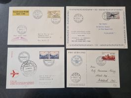 4 CH Flugpost Briefe/Karte 1943 - 1949 : KP 235.--