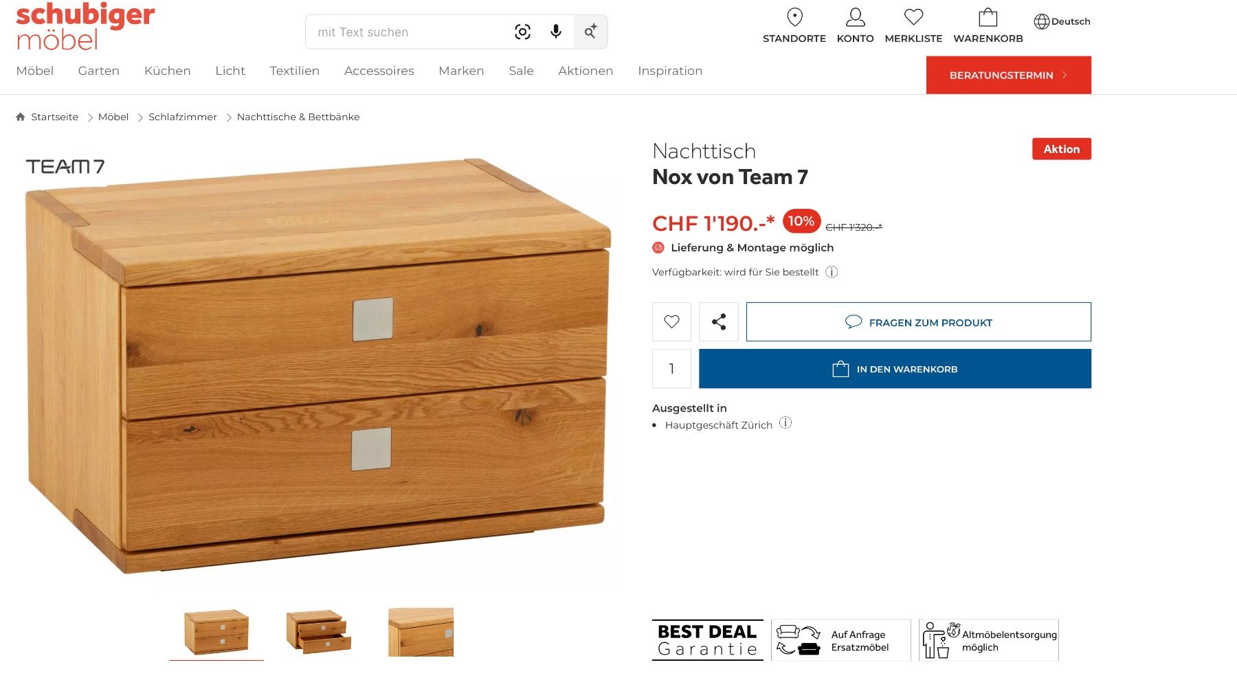 Team7 Letti: Team 7 Nox bed with electrical tempur slatted + night-table – Usato da Weiach venduto da A.Hatem 8