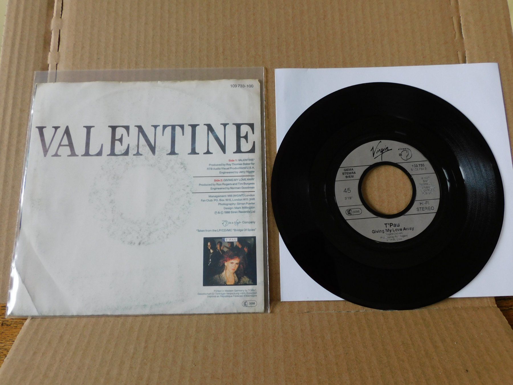 Dischi in vinile: T'Pau – Valentine – Usato da Emmenbrücke venduto da lamorak 1