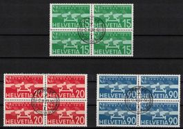 1932 Flugpost Serie F16 - F18 im Viererblock mit ET-ʘ