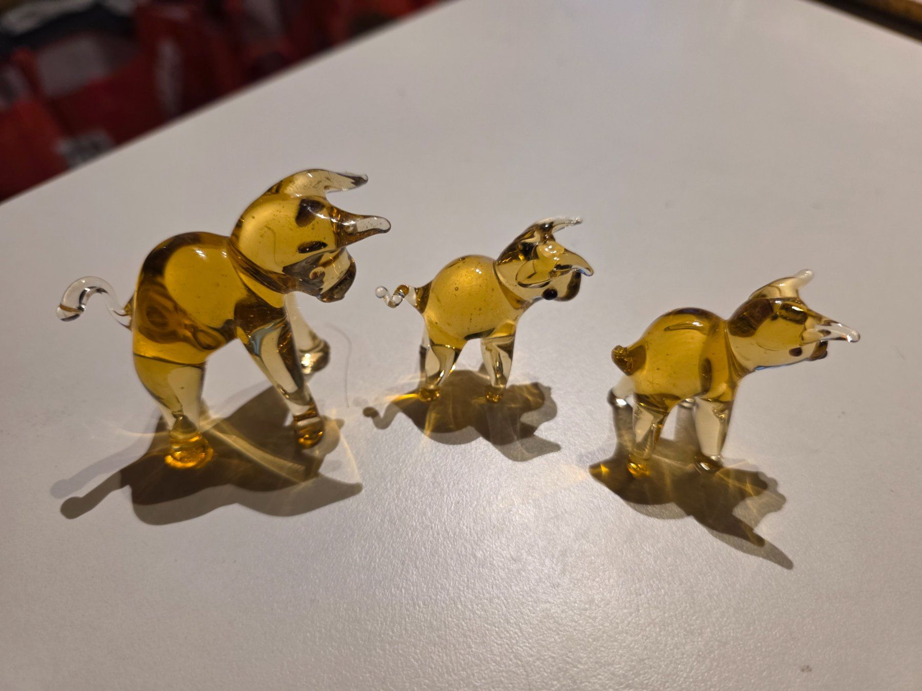 Statuette: 3 gelbe Glas Figuren Tiere – Usato da Walterswil BE venduto da Lonitti