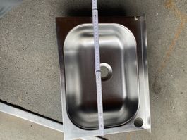 Edelstahlbecken mit Massband 35x25cm guter Zustand