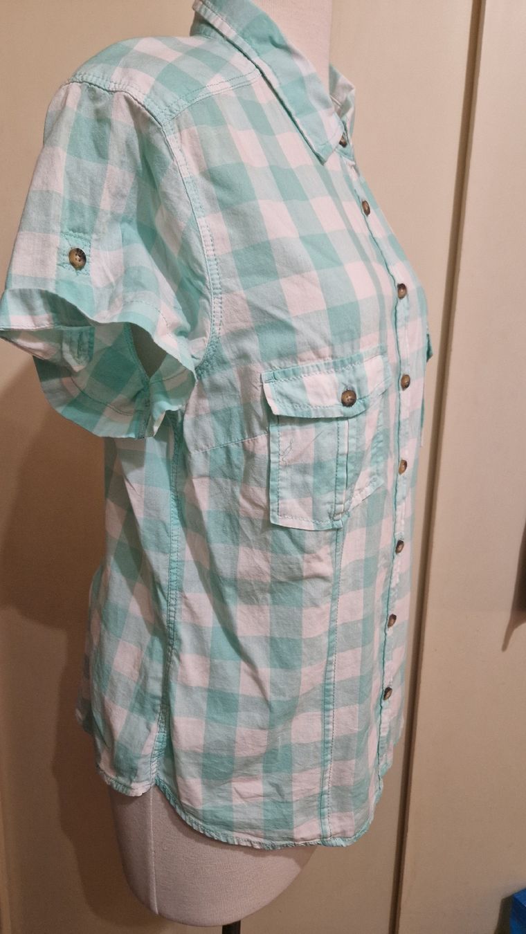 H&M Camicette: Sommerbluse, türkis-weiss kariert, Gr. 44 – Nuovo (secondo la descrizione) da Oberengstringen venduto da Sheera7 3