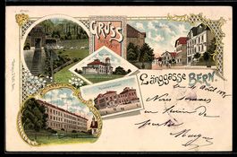 Lithographie Bern, Langgässe, Mittelstraße, Sternwarte, Phys