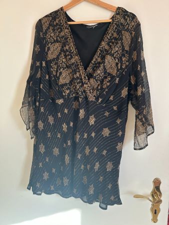 Elegante Tunika, Gr. 46, schwarz-gold, Festlich