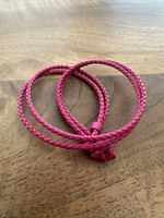 Lederarmband geflochten, pink, 1mal getragen