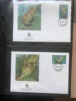 WWF Tansania 1989 Galagos Affen Satz Ersttagbriefe