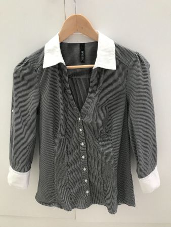 Damen Bluse grau/weiss Gr.38