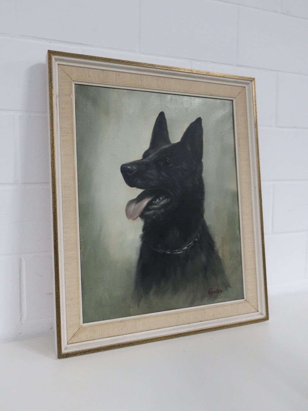 Dipinti: Gemälde schwarzer Schäferhund – Usato da Volketswil venduto da brockipfannenstil 1