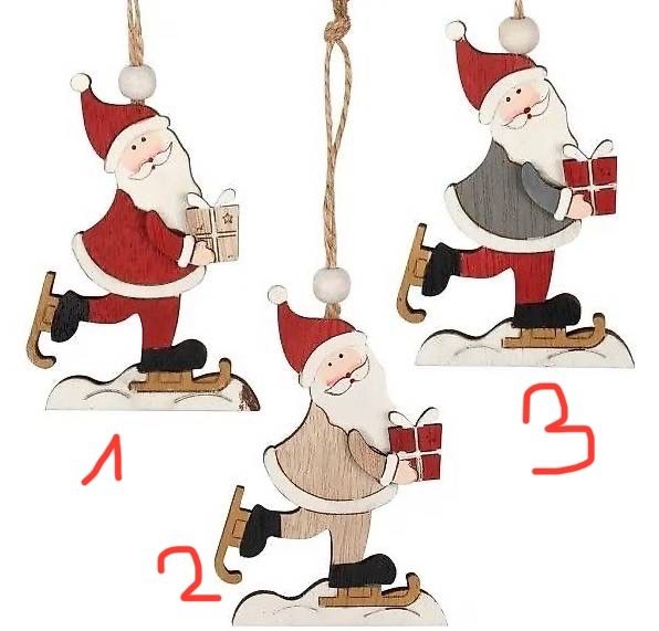 Tutte le decorazioni: Baumschmuck Weihnachtsmänner 9cm Holz – Nuovo e nell'imballaggio originale da Basel venduto da Seifehuesli