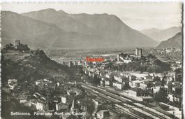 Bellinzona Panorama nord coi Castelli 1944